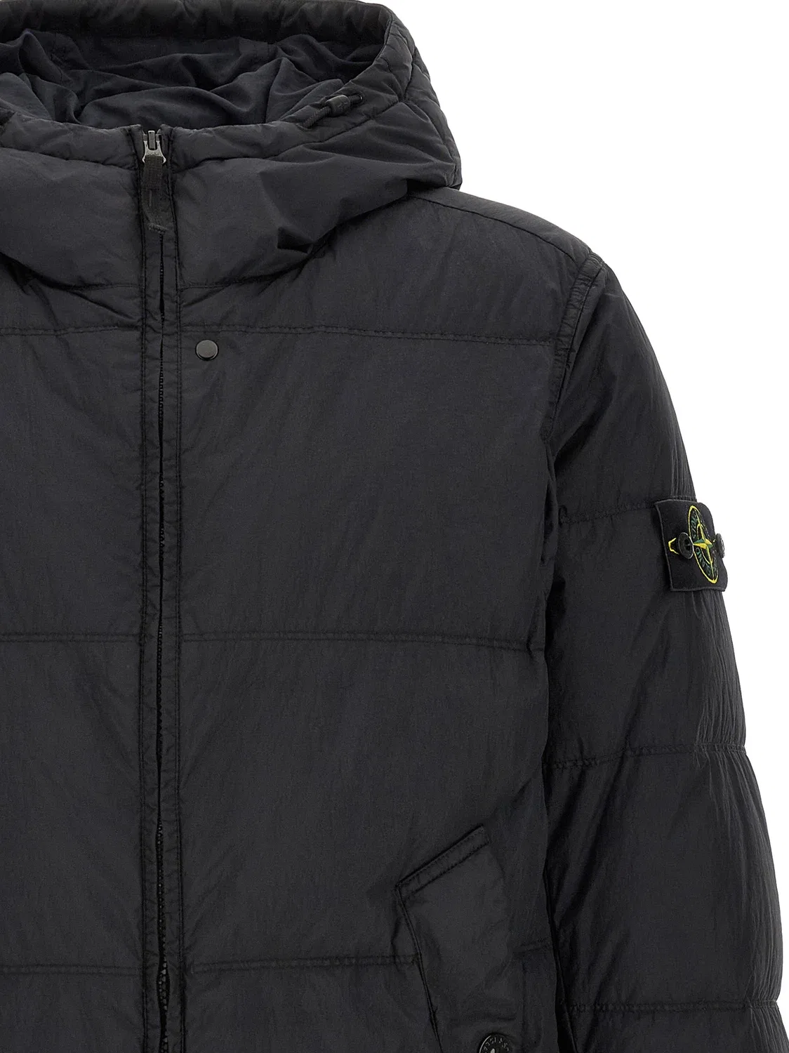 Пуховик с эффектом рюшей Stone Island, синий — фото 3