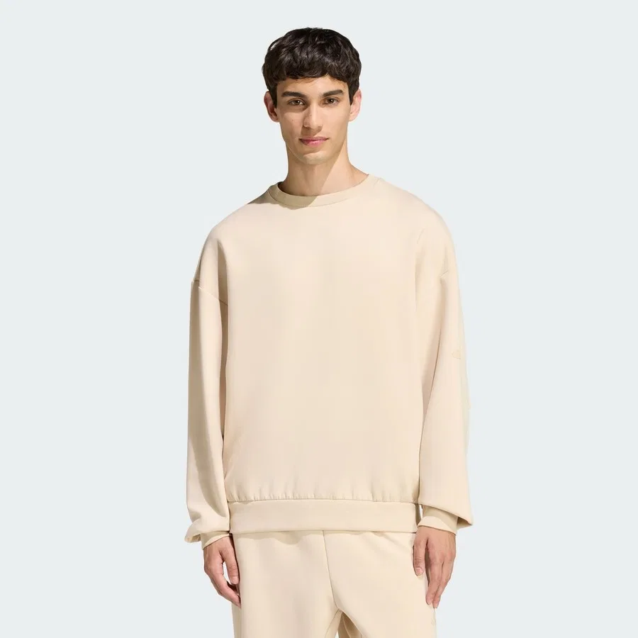 Свитшот спортивный с длинным рукавом модель Soft Lux Sweatshirt adidas, Бежевый