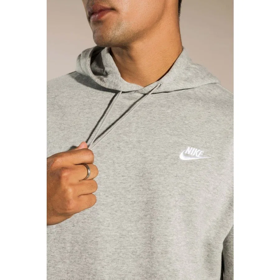 Мужской свитшот с капюшоном Nike Sportswear Club Hoodie, Серый — фото 4