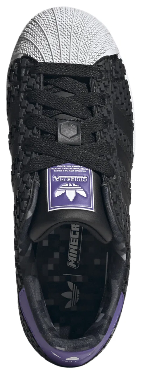 Кроссовки для мальчиков Superstar 2 Minecraft Adidas, черный/фиолетовый — фото 4