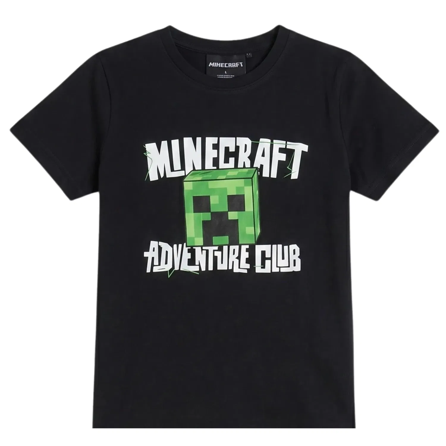 Пижама детская короткая с принтом Creeper Minecraft, черный — фото 4