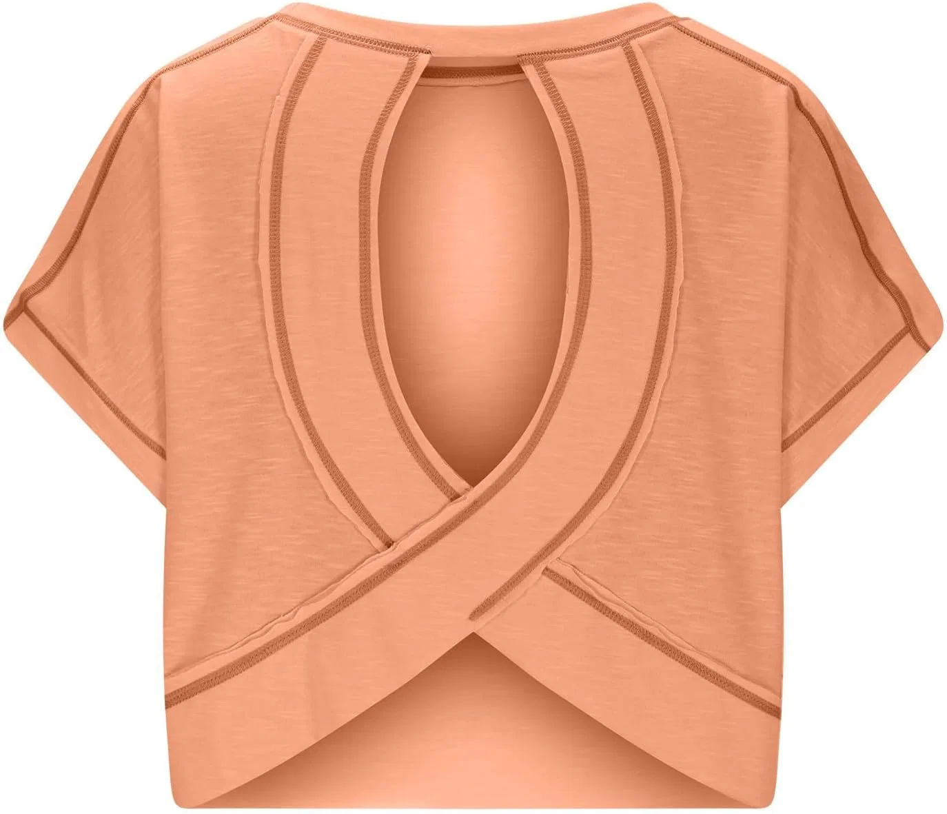 Женская свободная футболка с вырезом на спине Yoga Blouses, Orange — фото 4