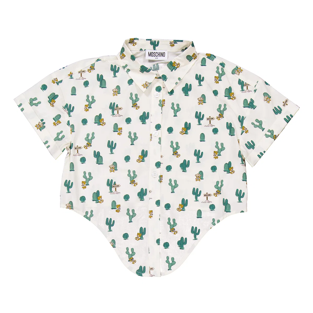 Детская футболка с принтом Girls Graphic-Print Short Sleeve Shirt Moschino, Beige