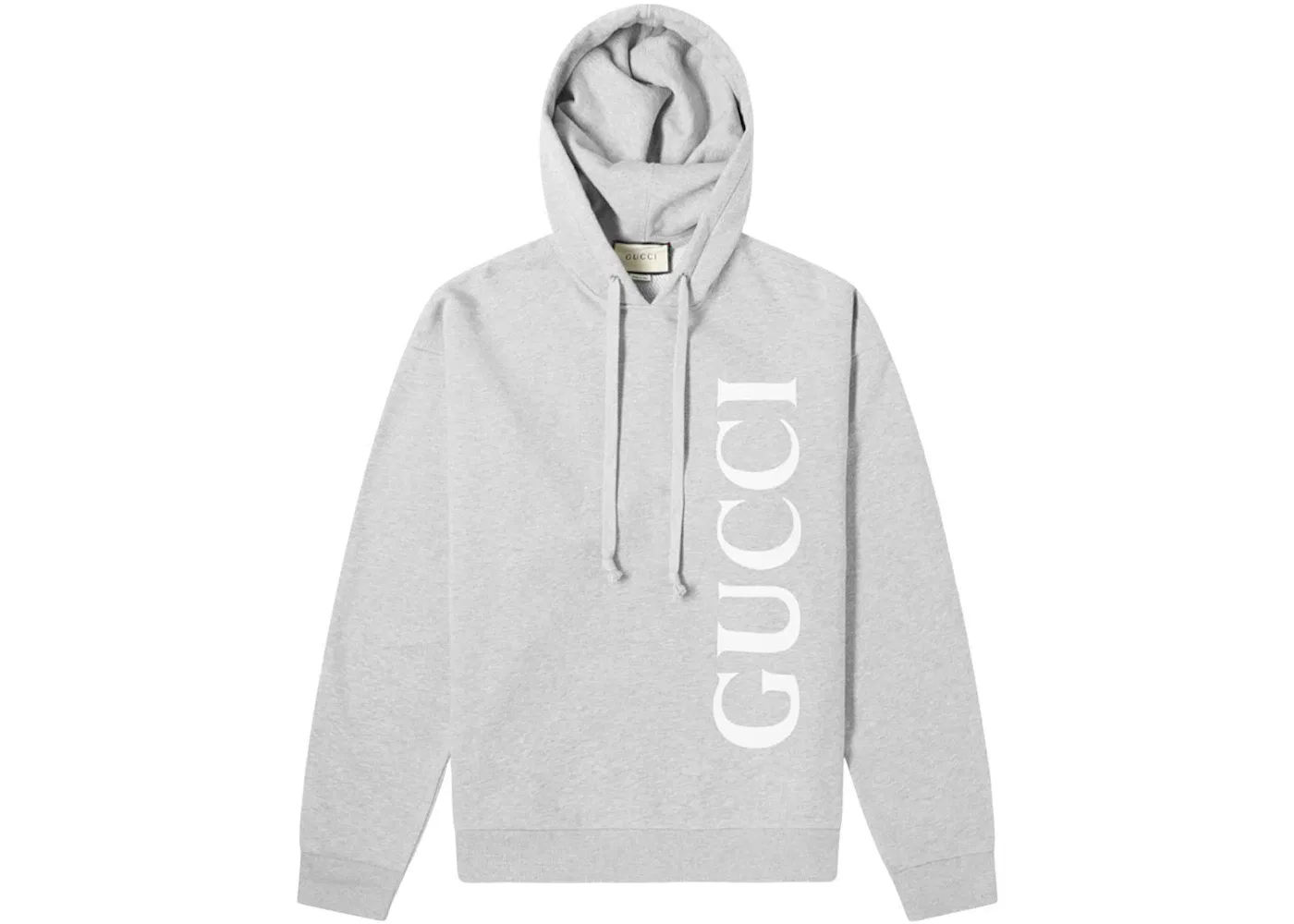 Мужской худи с принтом Gucci Large Gucci Logo Popover Hoodie Grey Marl
