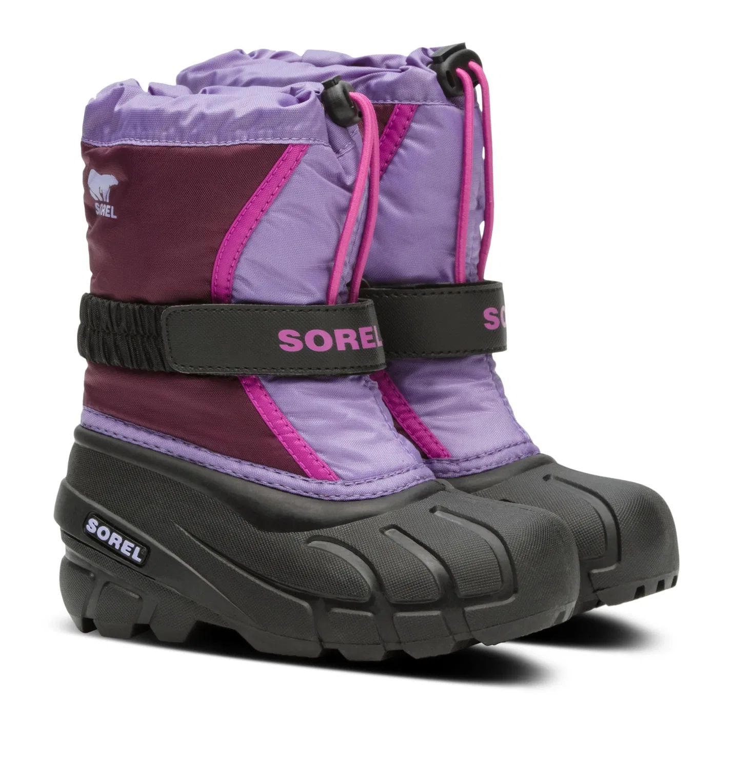 Детские зимние ботинки для мальчиков Flurry Boots Sorel, Purple Dahlia Paisley Purple — фото 2