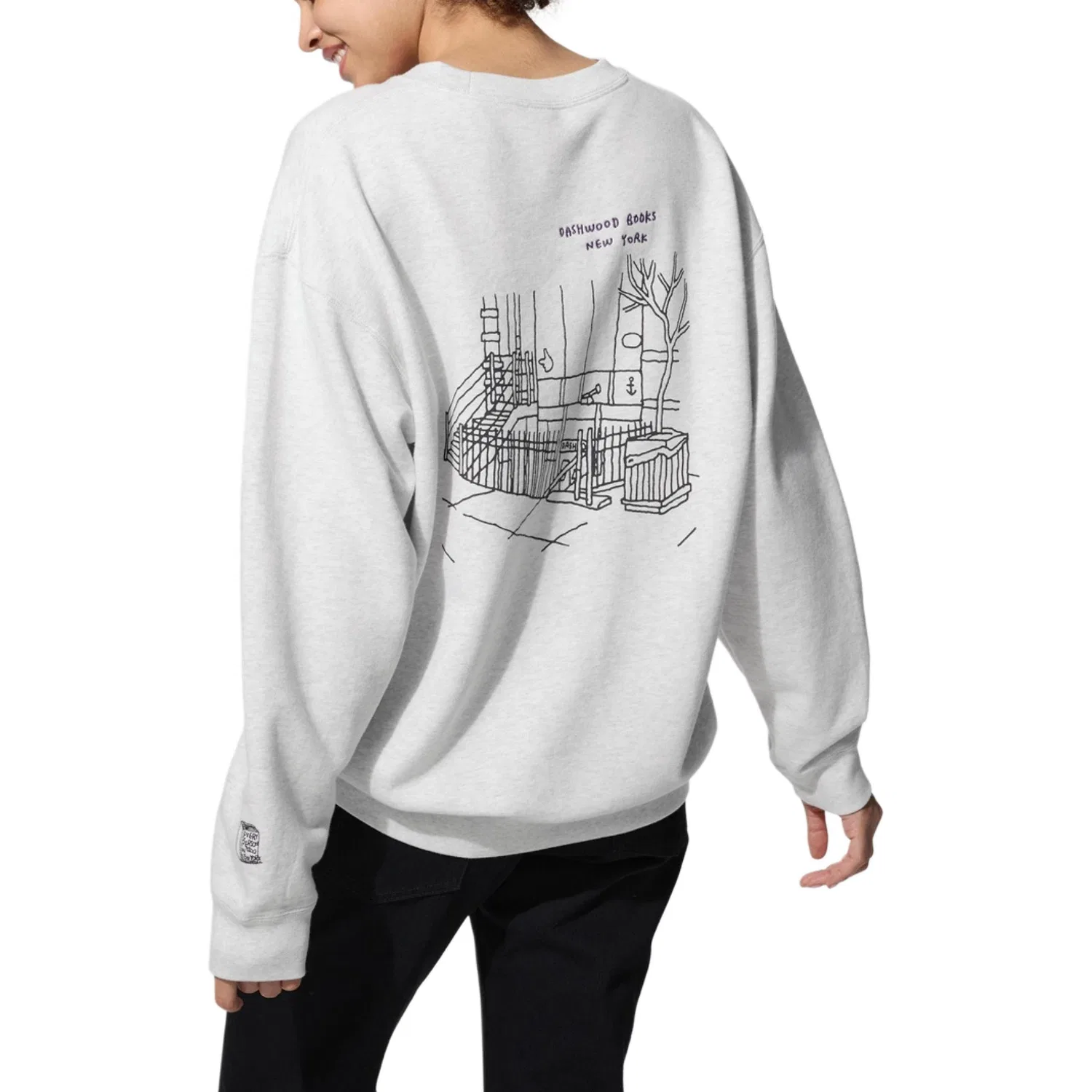 Детский свитшот с принтом Jason Polan UNIQLO, Light Gray — фото 3