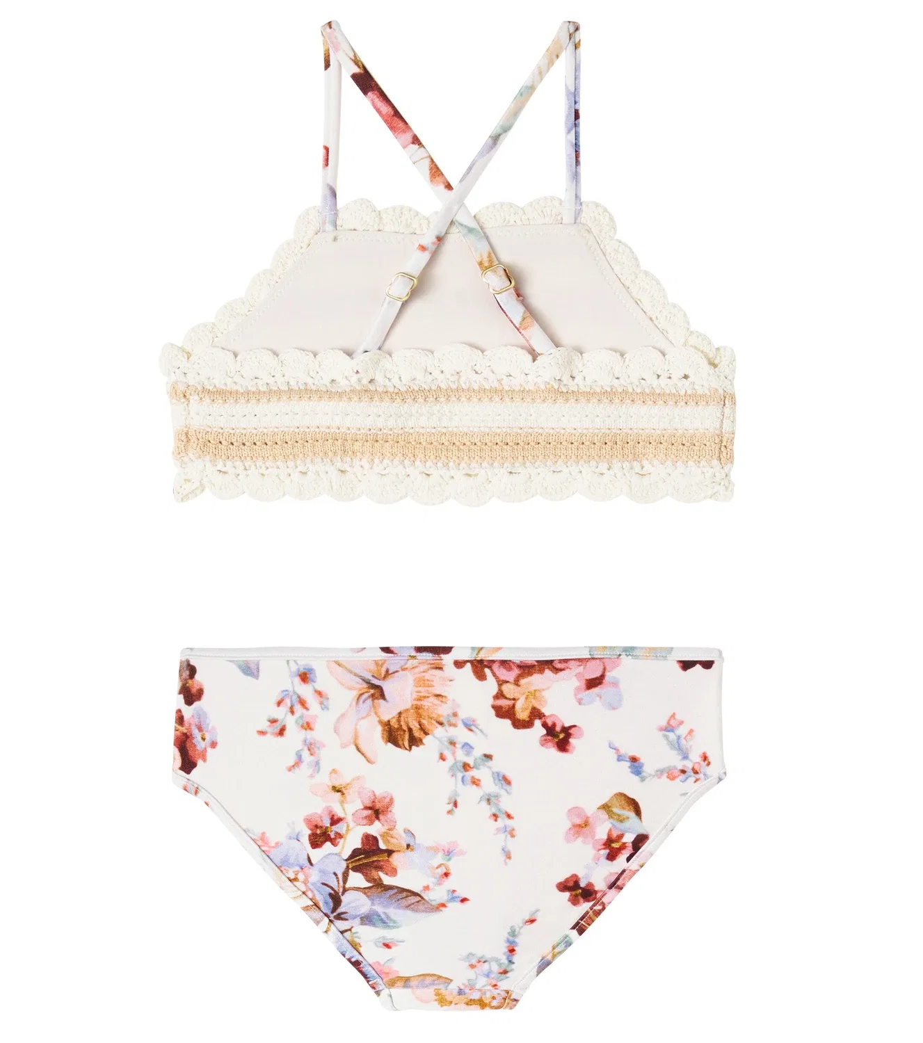 Раздельный купальник с цветочным узором Zimmermann Kids, мультиколор — фото 2