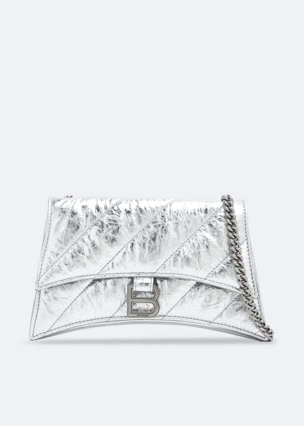 

Сумка кросс-боди BALENCIAGA Crush XS chain bag, серебряный, Серый, Сумка кросс-боди BALENCIAGA Crush XS chain bag, серебряный