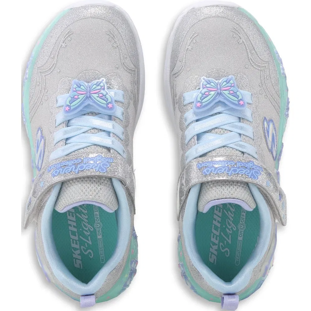 Детские кроссовки с подсветкой Skechers, Silver/Blue Multi — фото 4