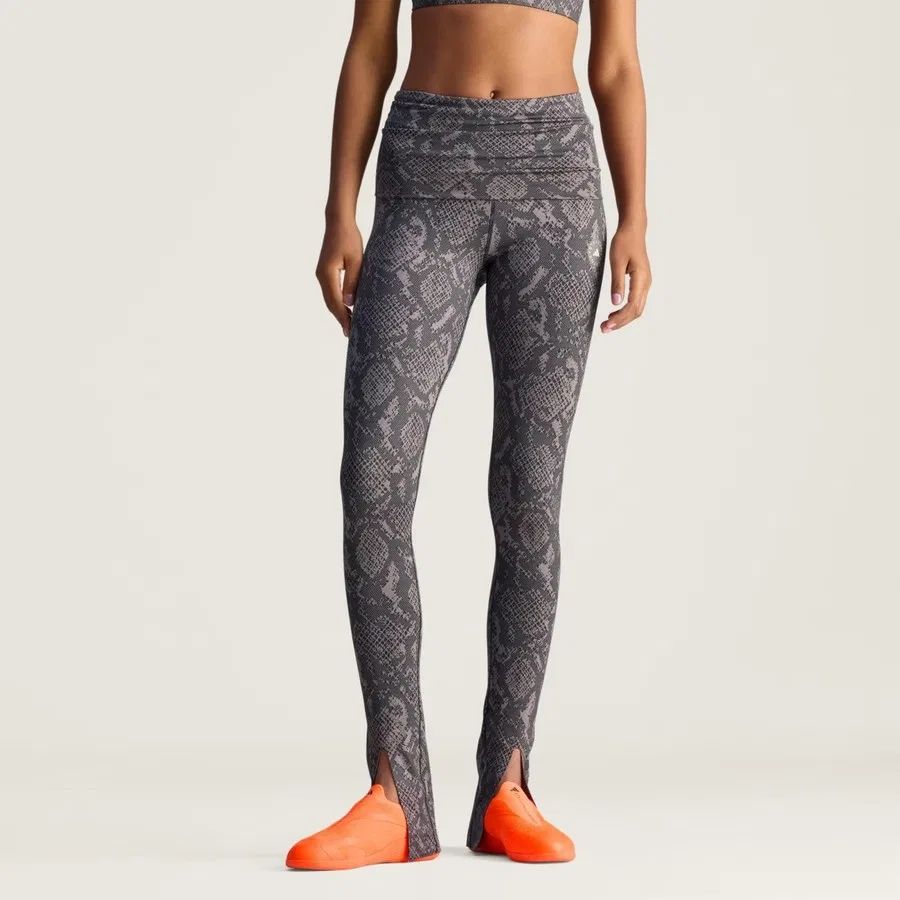 Женские леггинсы с рулонной талией By Stella McCartney Training Rolltop Splitcuff adidas, Черный