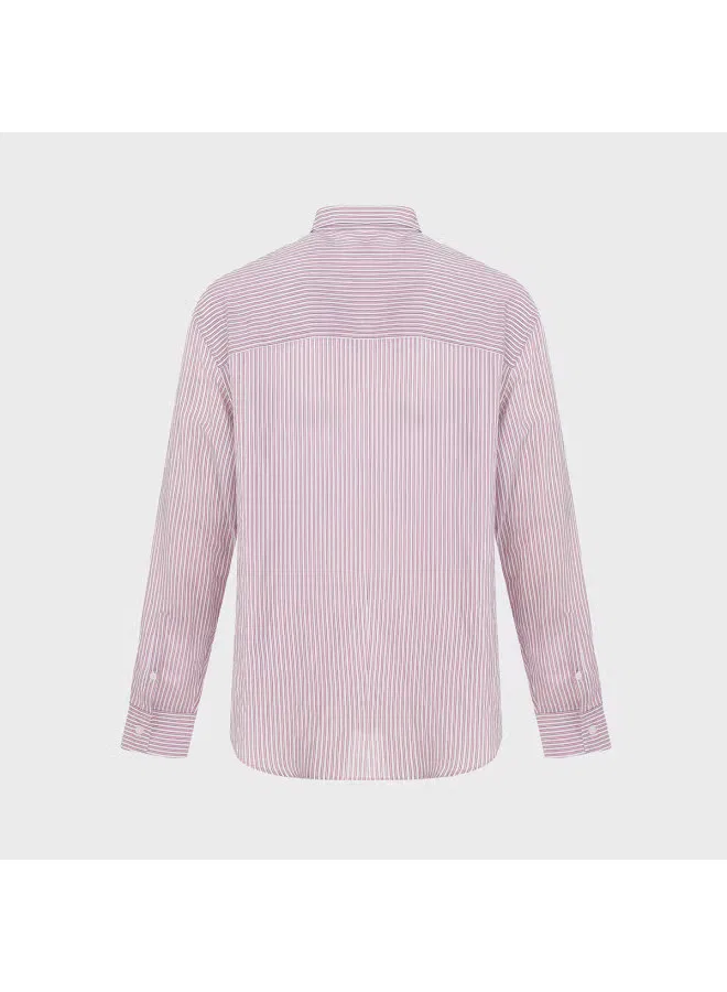 Рубашка с принтом поло relaxed fit Zara, белый/розовый — фото 3