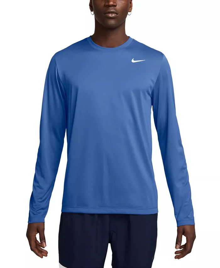 

Мужская футболка для фитнеса с длинным рукавом свободного кроя Nike, синий