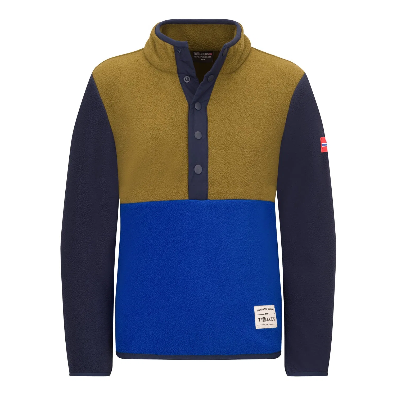 Пуловер флисовый Fleece Pullover Flekkefjord Trollkids, зеленый
