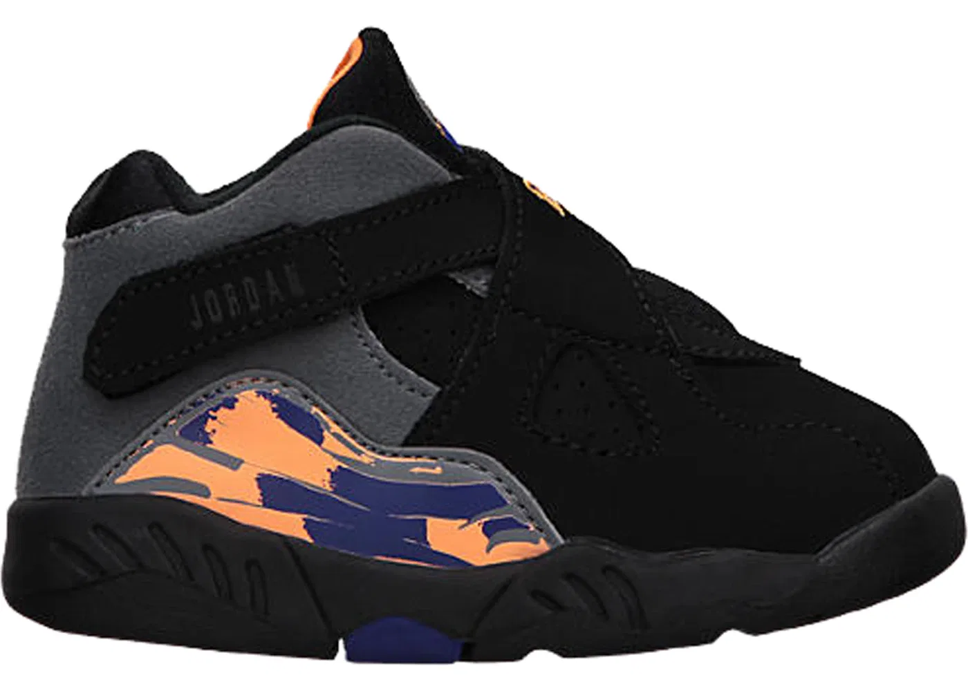 Детские кроссовки Lifestyle Jordan 8 Retro Jordan, Black/Bright Citrus-Cool Grey-Deep Royal Blue