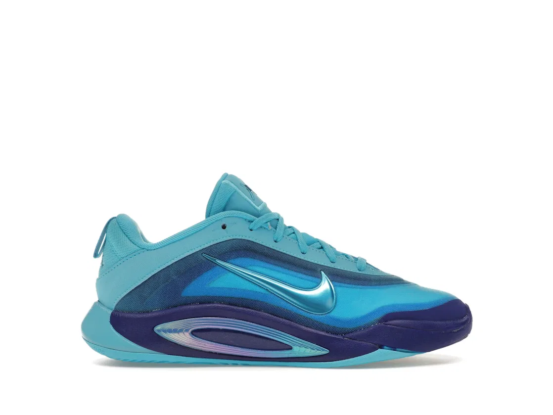 Детские кроссовки для девочек с принтом Nike A'ja Wilson A'One, Blue Fury/Racer Blue/Photo Blue/Radiant Blue