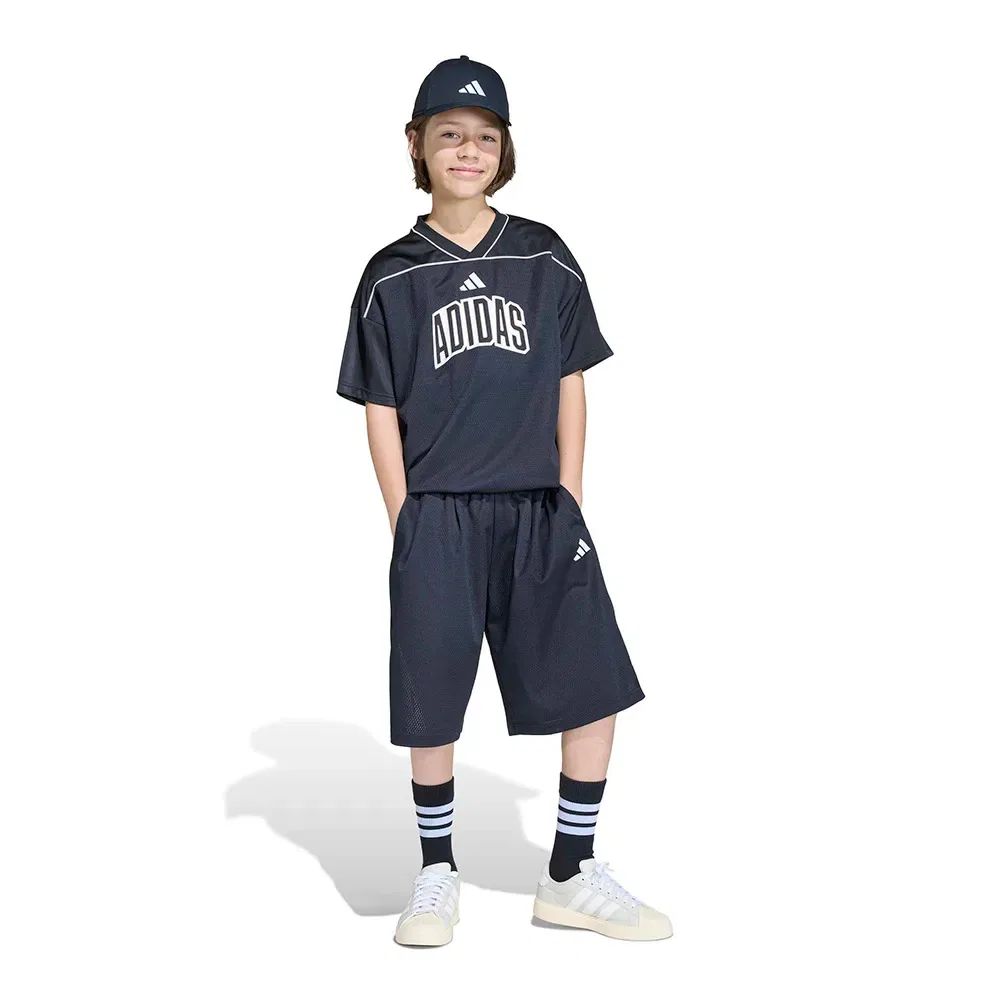 Детская футболка с принтом Stadium Mesh Basketball Adidas, Black — фото 2