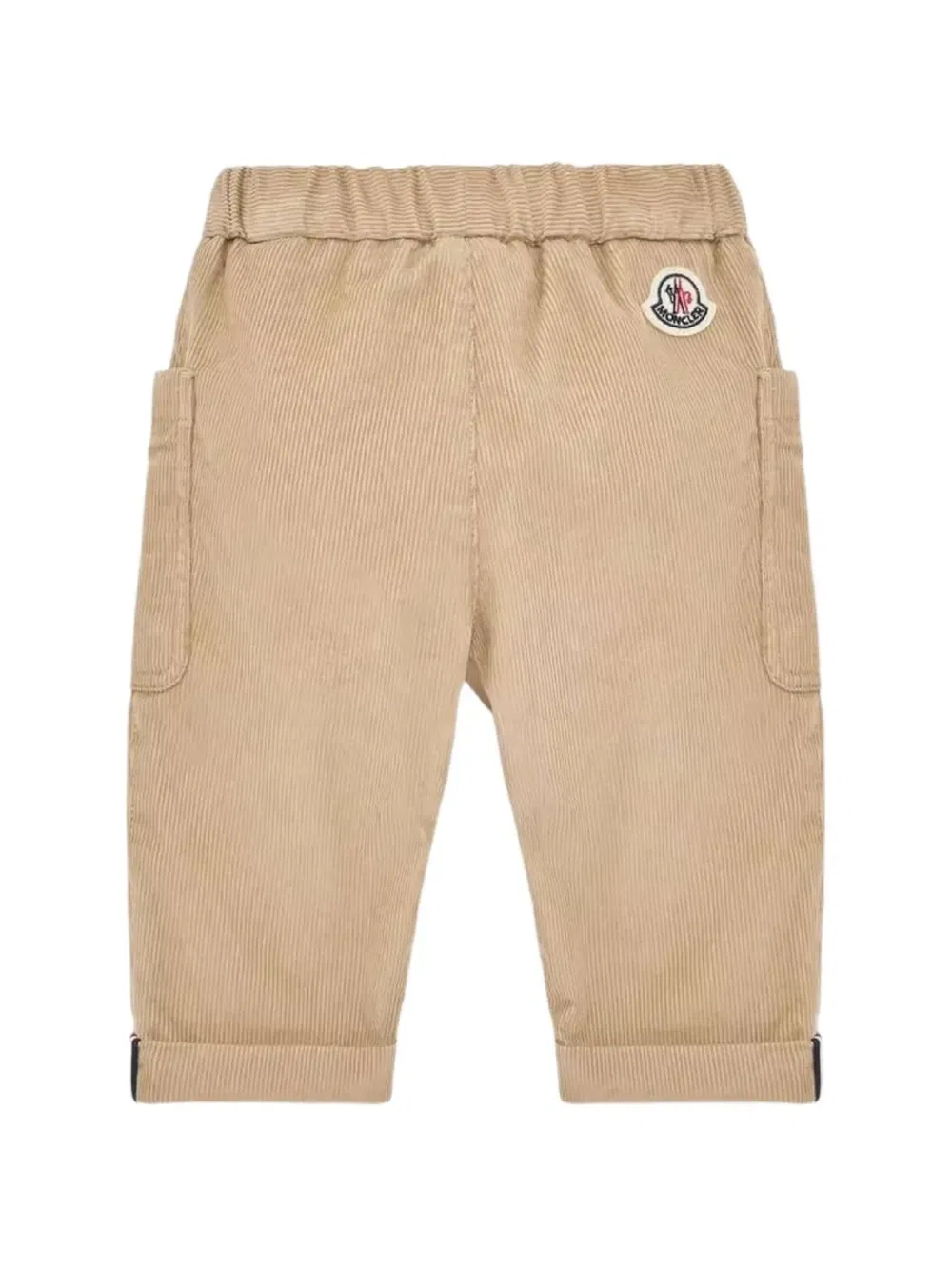 Вельветовые брюки с накладными карманами Moncler Enfant, бежевый — фото 2