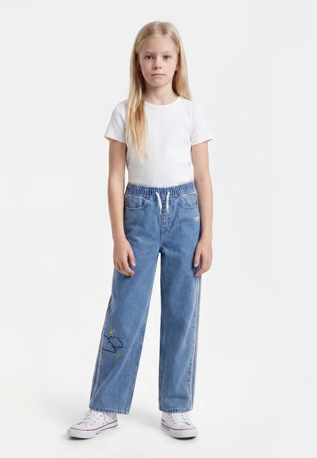 Брюки Care Bears - джинсы свободного кроя Adidas Originals, Light Denim