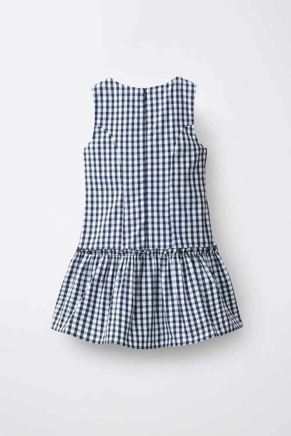 Платье в клетку ZARA, White/Navy — фото 2