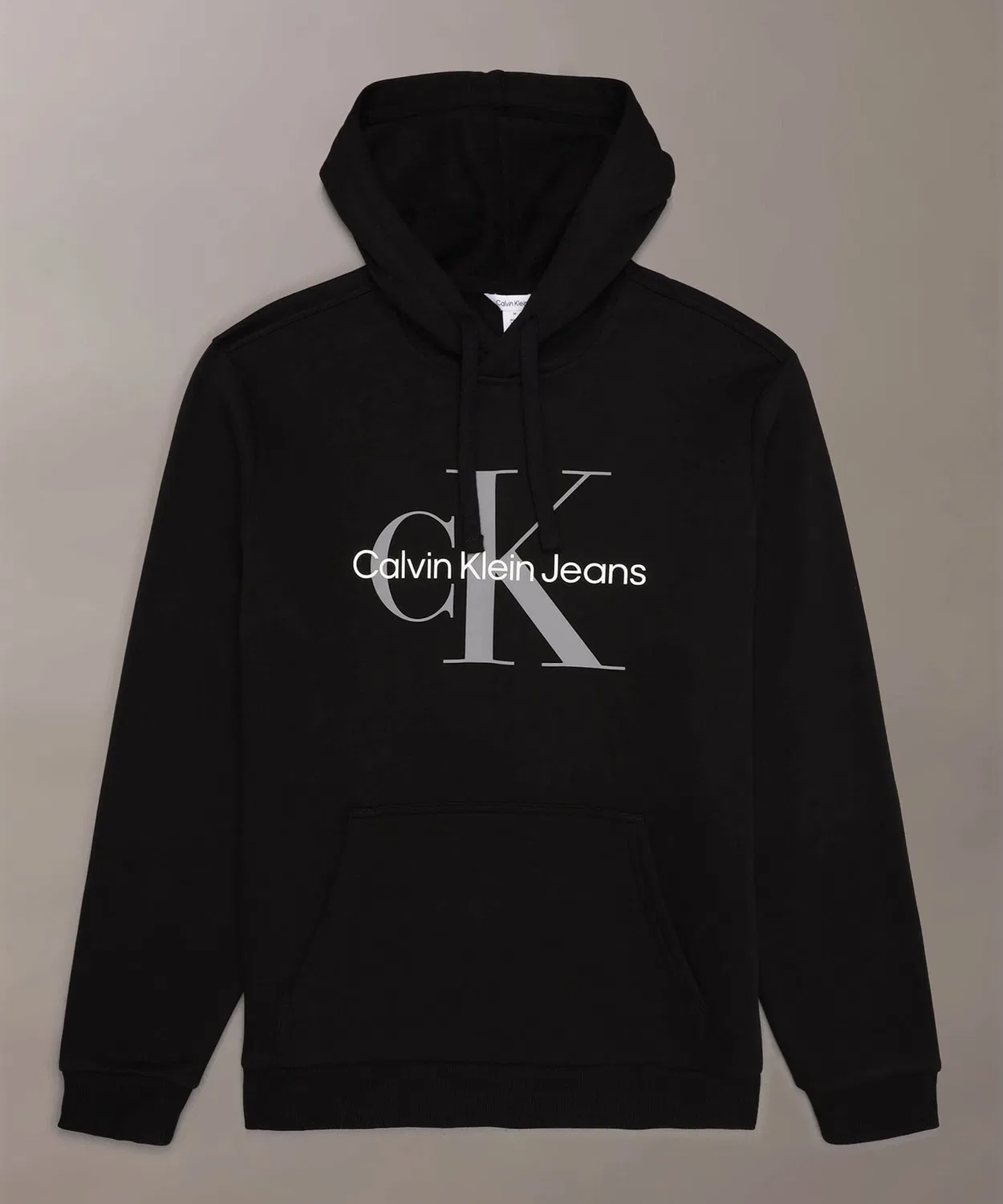 Мужской худи с принтом Calvin Klein Monogram Logo Hoodie, Черный — фото 2