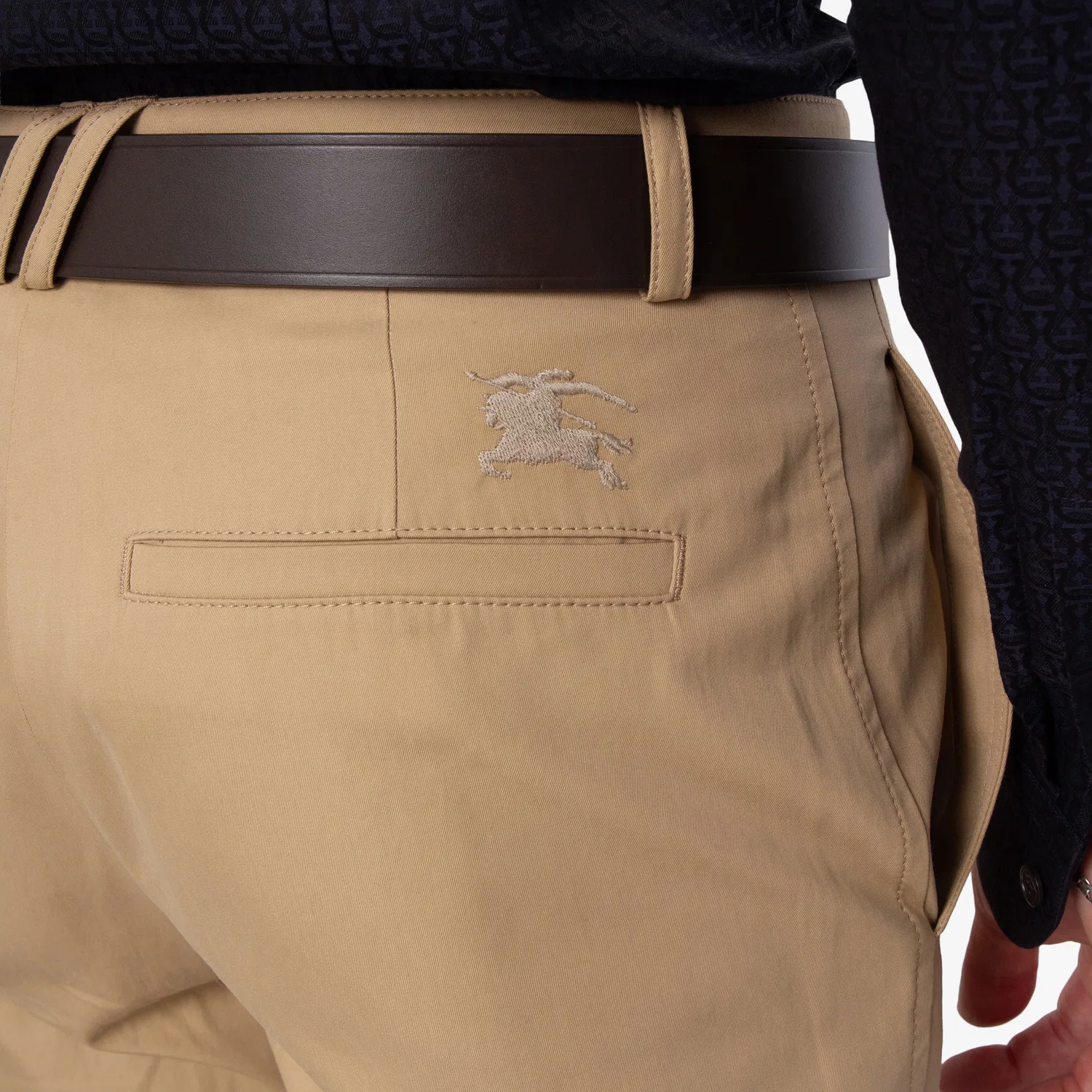 Брюки классические хлопковые EKD Logo Cotton Tailored Trousers Burberry, Flax — фото 2