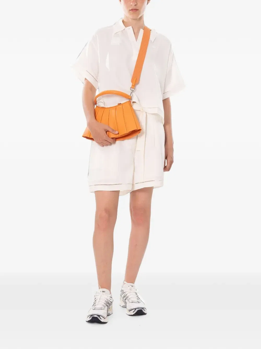 Укороченная рубашка с мережкой Lacoste, белый — фото 2