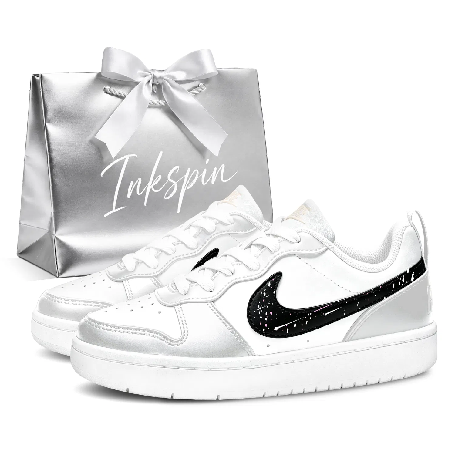 Кроссовки скейтбордные детские Unisex Low Top Silver/Black Nike, Silver