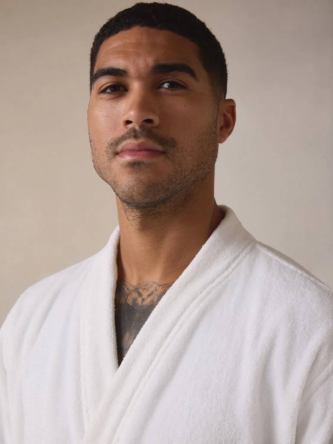 Халат махровый хлопковый Dressing Gown Next, белый — фото 4