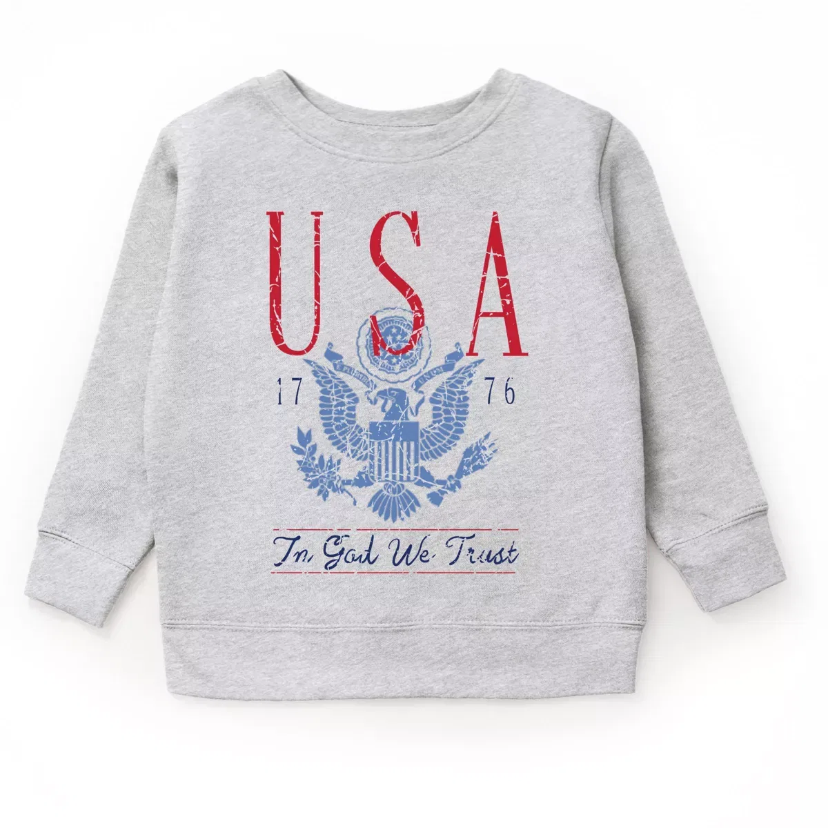 Детский свитшот с принтом USA Seal The Juniper Shop, Heather Grey