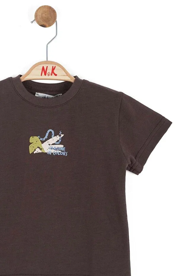 Мужская футболка с коротким рукавом с принтом Nk Kids, Brown — фото 3