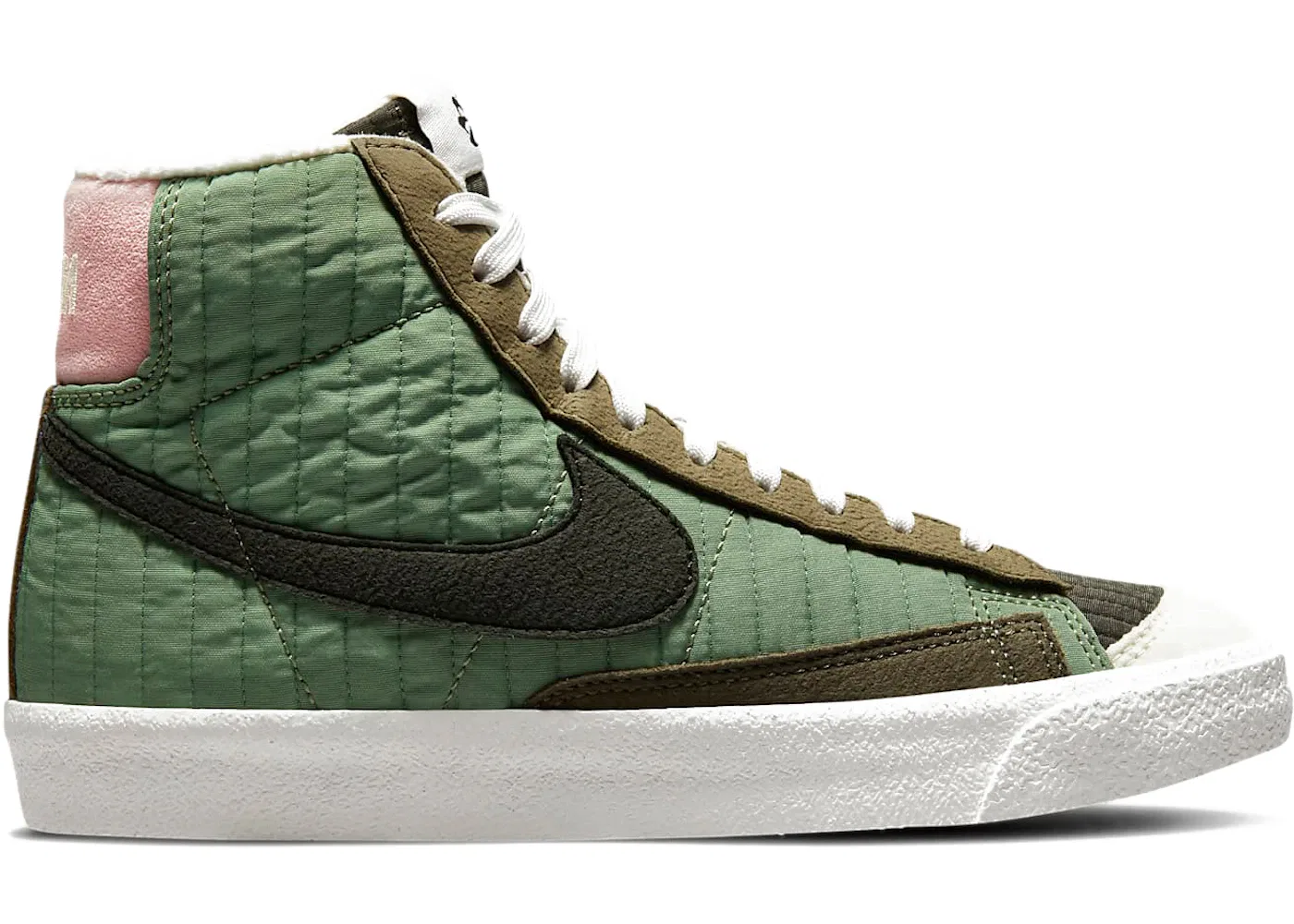 Детские кроссовки Lifestyle с квилтингом Nike Blazer Mid 77 Premium, Oil Green Sail Medium Olive Sequoia