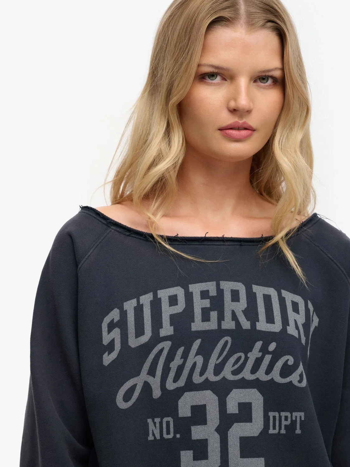 Свитшот оверсайз Bardot Athletic Essentials Superdry, синий — фото 4