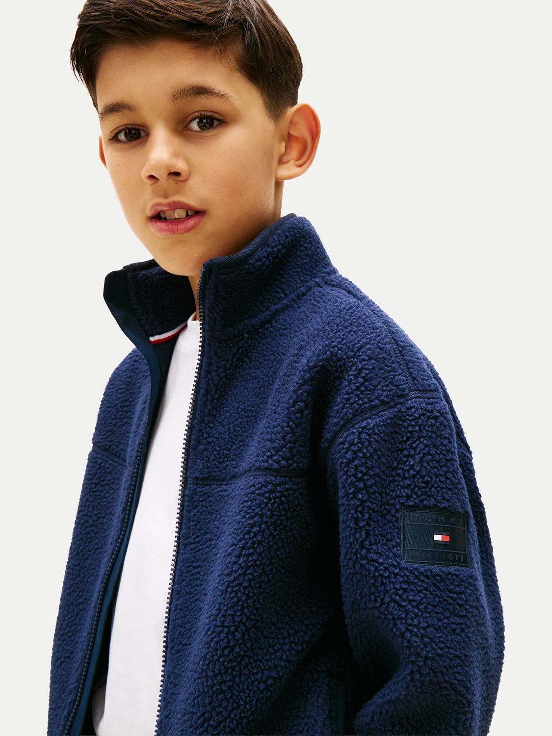 Флисовая куртка стандартного кроя для мальчика Tommy Hilfiger, темно-синий — фото 3