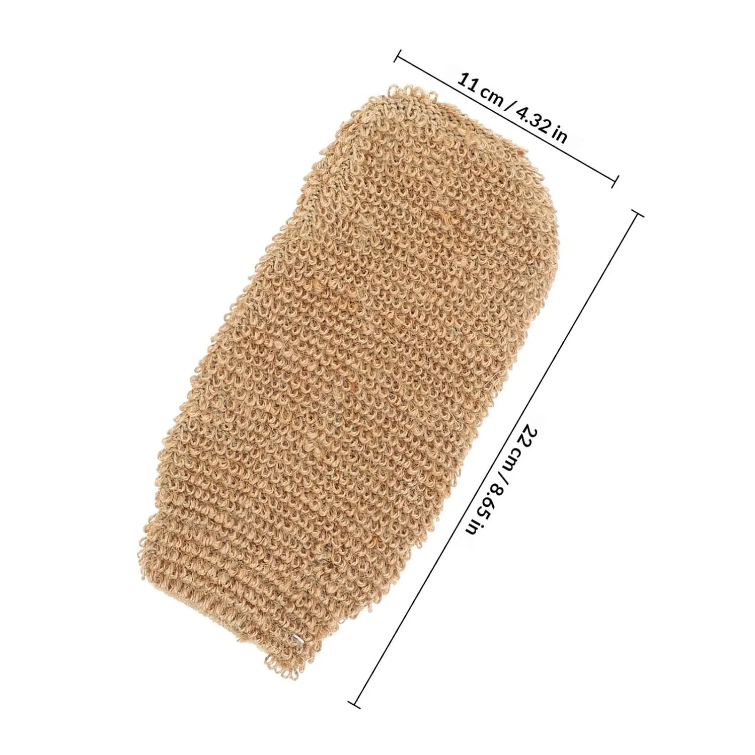Пиллинг-перчатки для душа Operitacx, 2 пары, 22x11x0,3 см, Натуральный — фото 2