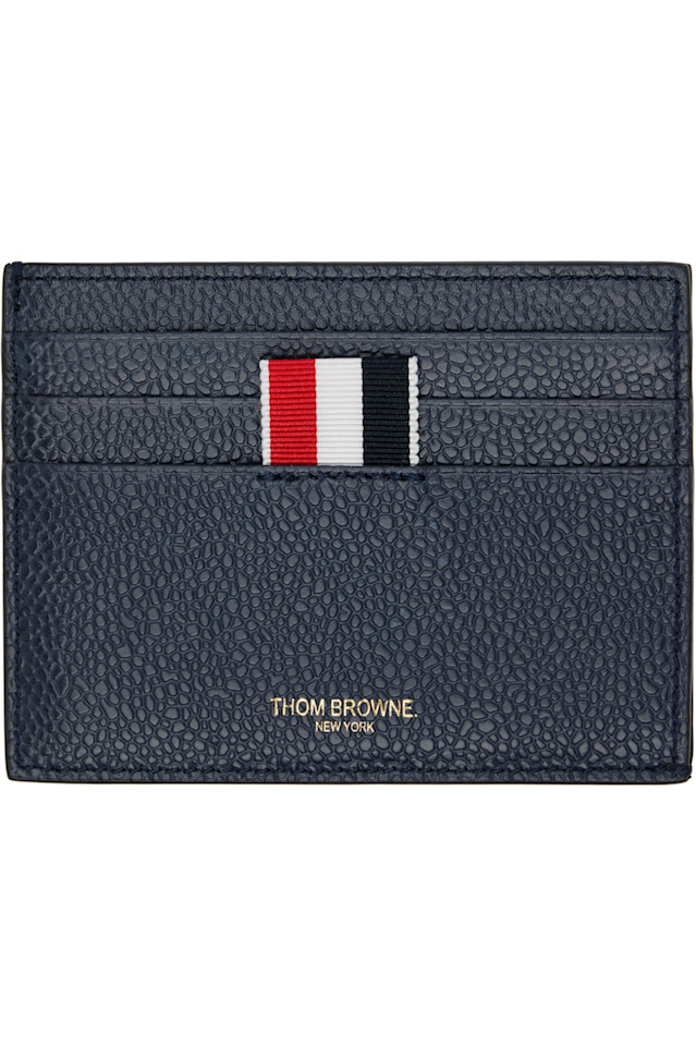 

Отделение для карточек с зернистой текстурой Thom Browne, темно-синий