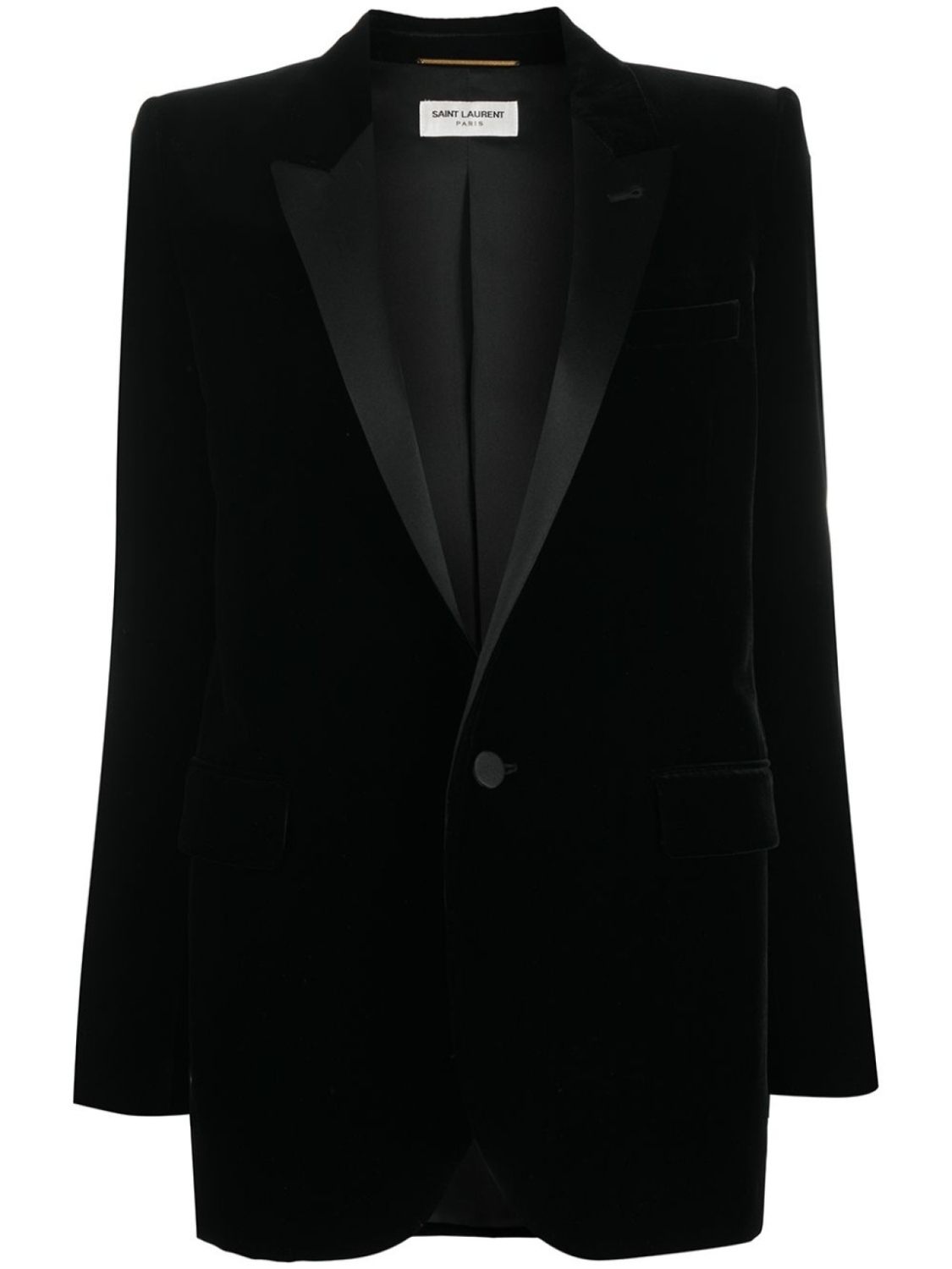 

Saint Laurent однобортный жакет-смокинг, черный