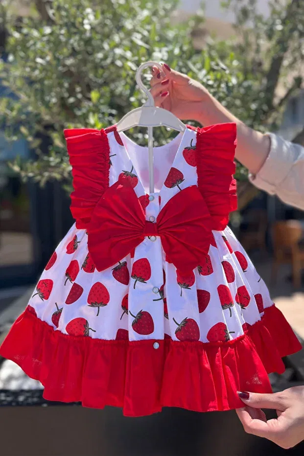 Детское платье для девочек хлопковое Bertuğ Bebek, Red