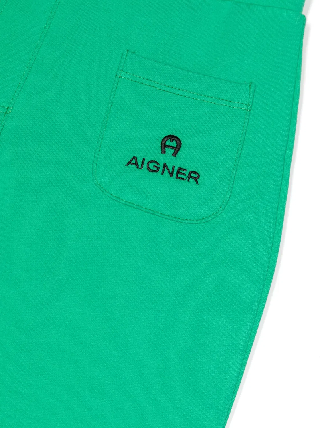 Трикотажные брюки с вышитым логотипом Aigner, зеленый — фото 2
