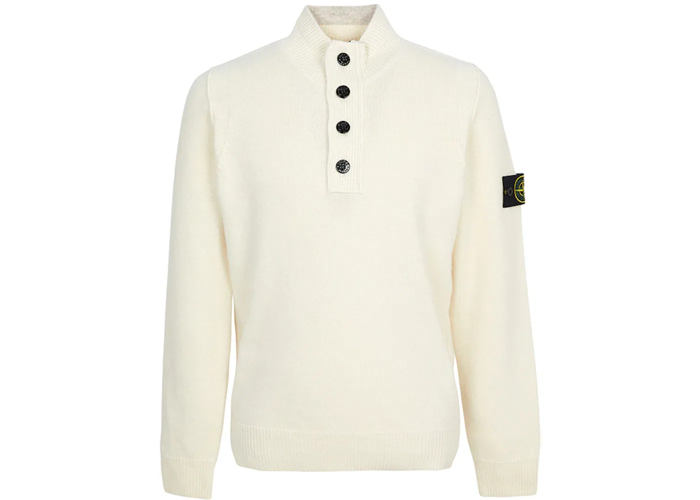 Мужской джемпер с длинным рукавом и воротником-стойкой Stone Island, слоновая кость