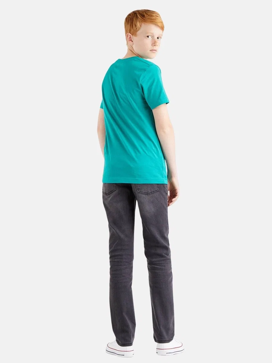 Детские зауженные джинсы Levi's Kids темно-серого цвета — фото 4