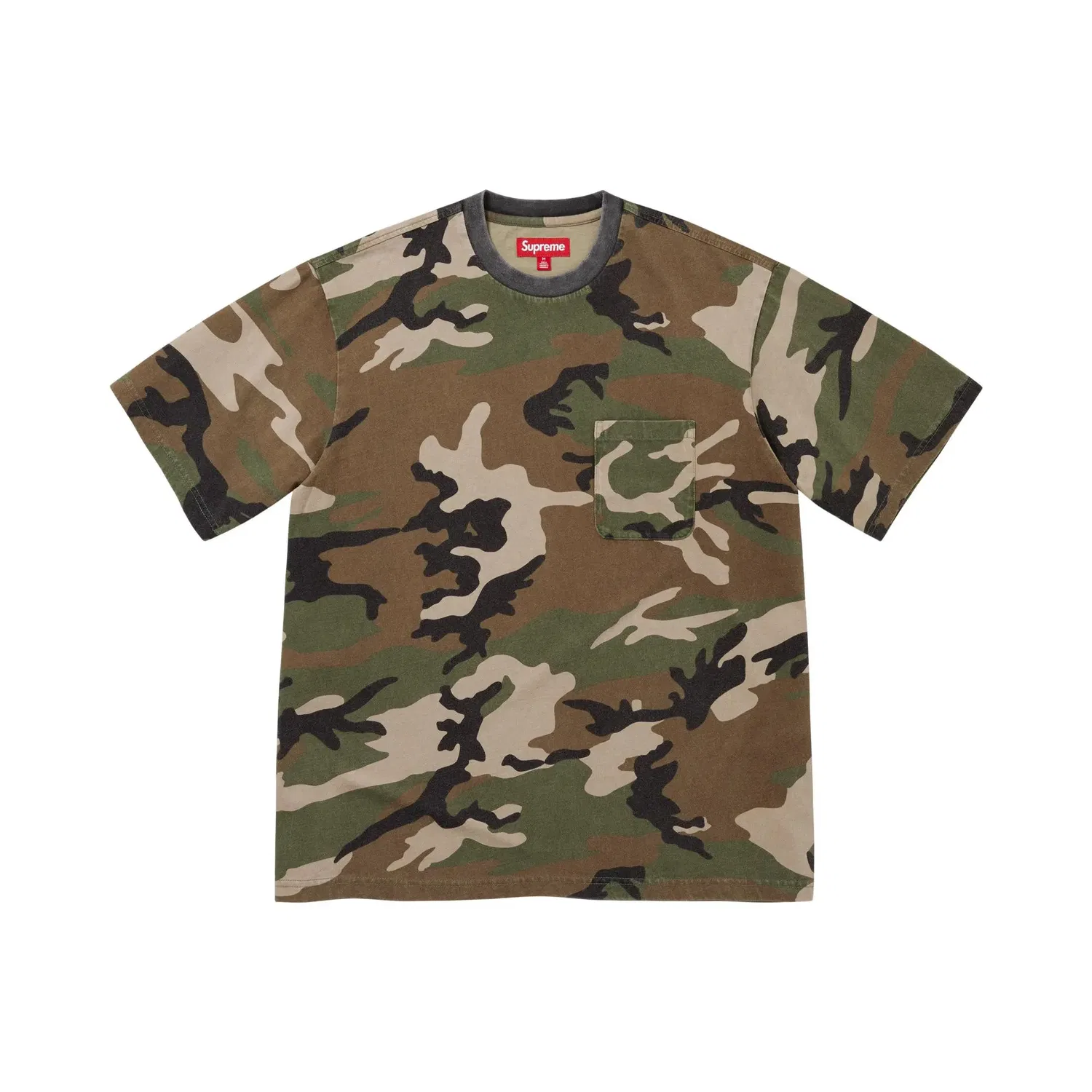 Футболка с принтом Cracked Pocket Supreme, Woodland Camo