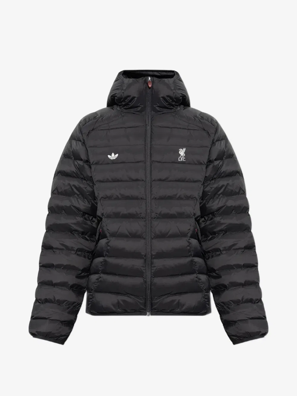 Стеганая куртка с капюшоном из коллаборации с Liverpool FC adidas, черный