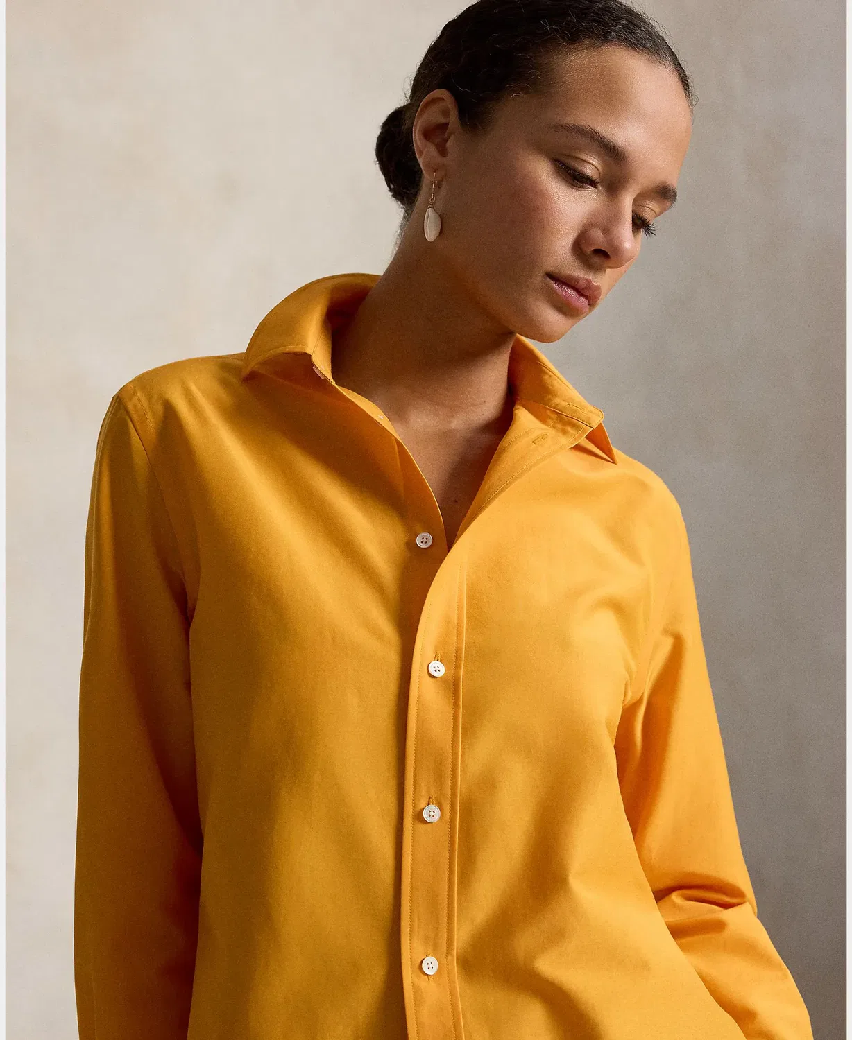 Женская рубашка из смесовой ткани Polo Ralph Lauren, Orange — фото 3