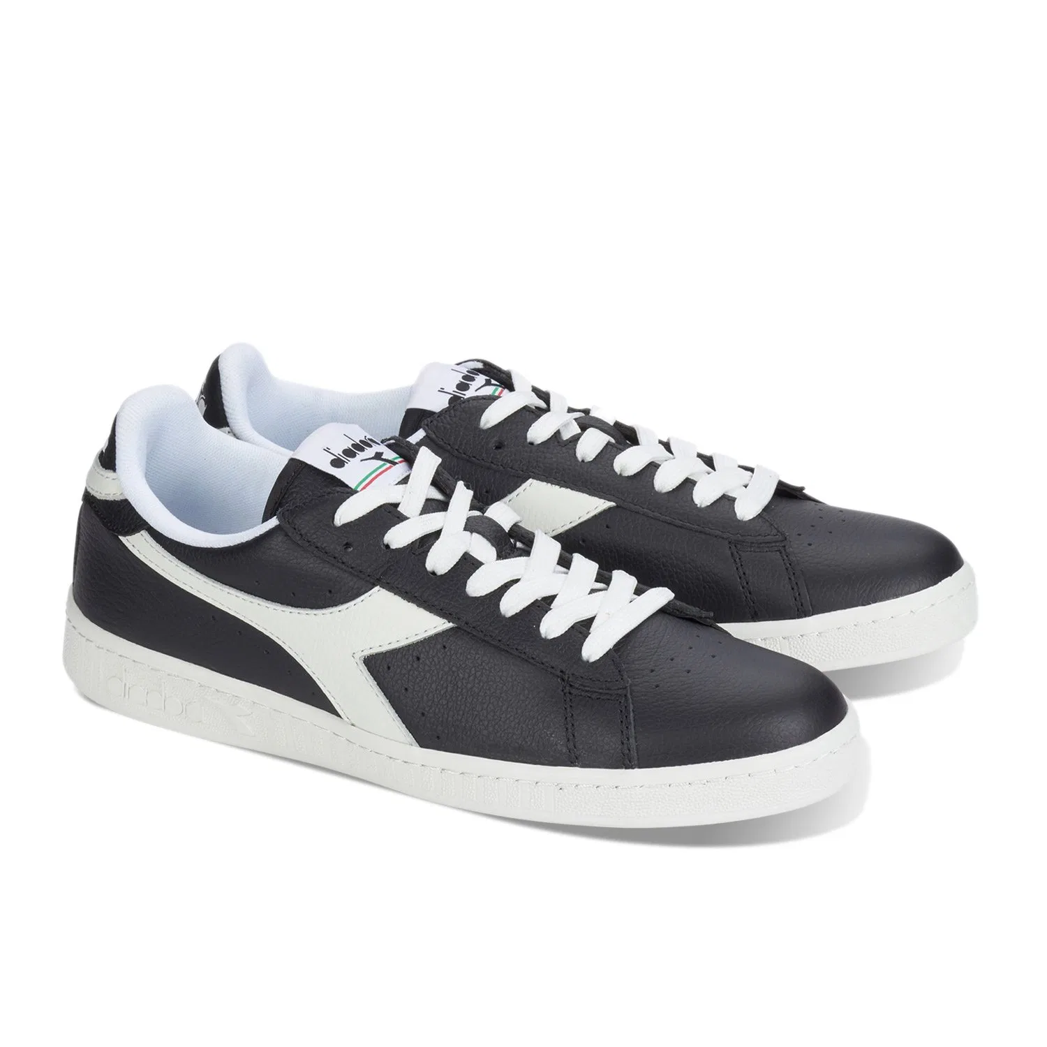 Детские кроссовки на шнуровке Game L Low Diadora, Black White — фото 4