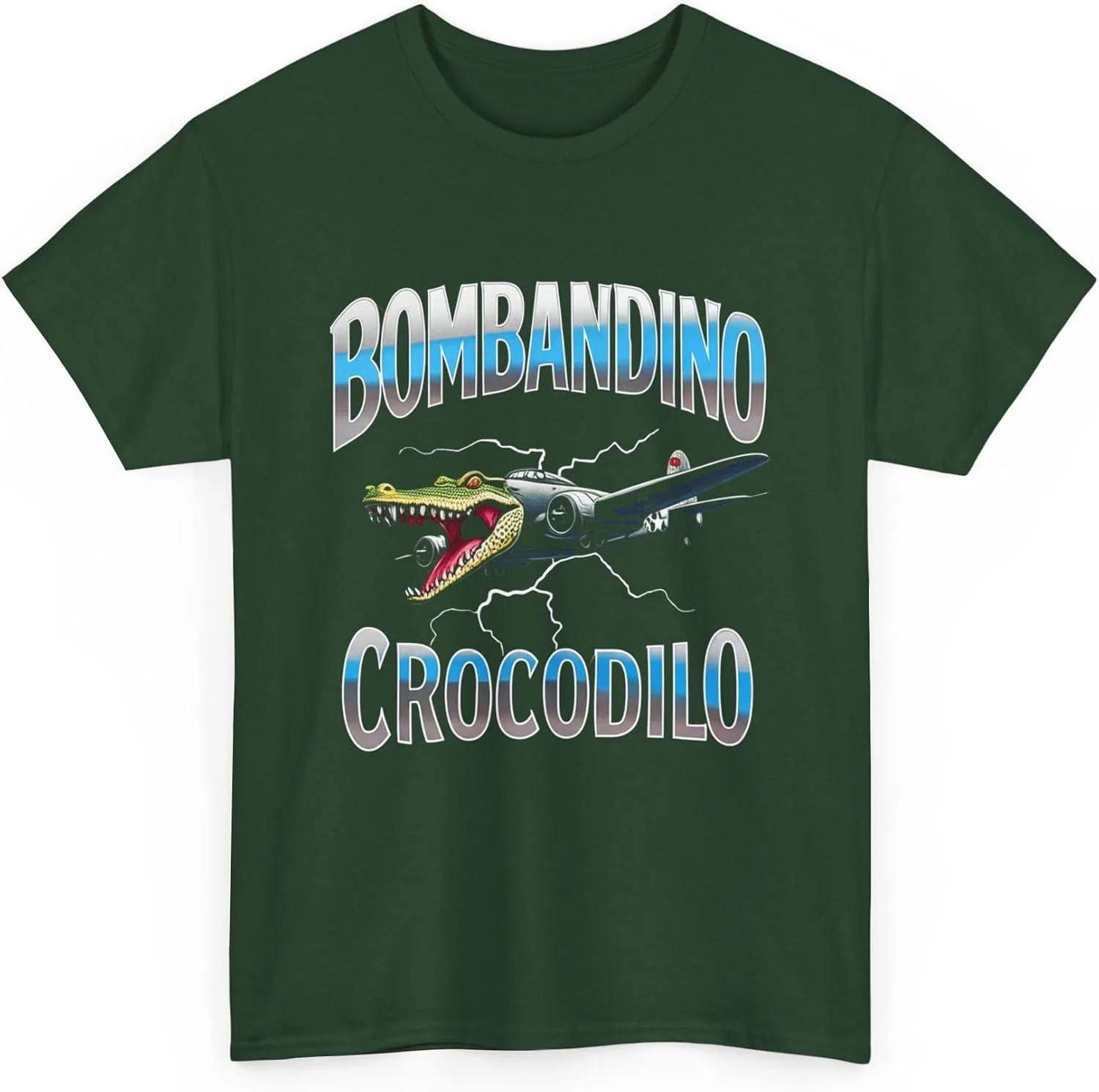 Футболка с принтом Bombandino Crocodilo, тёмно-зелёный