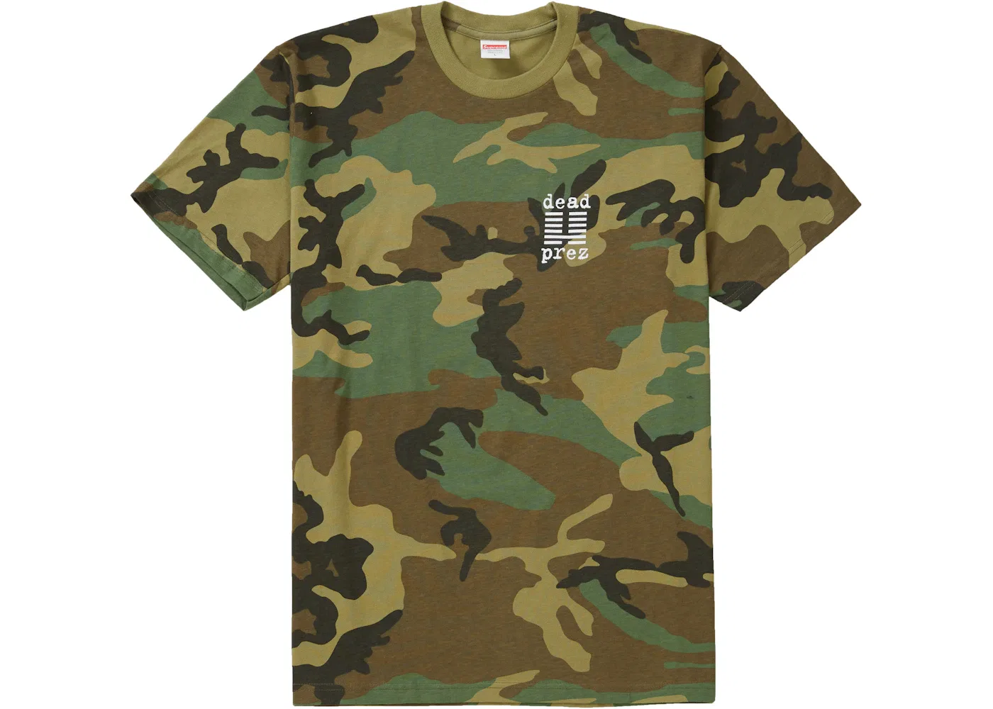 Мужская футболка с принтом Supreme dead prez Tee Supreme, Woodland Camo