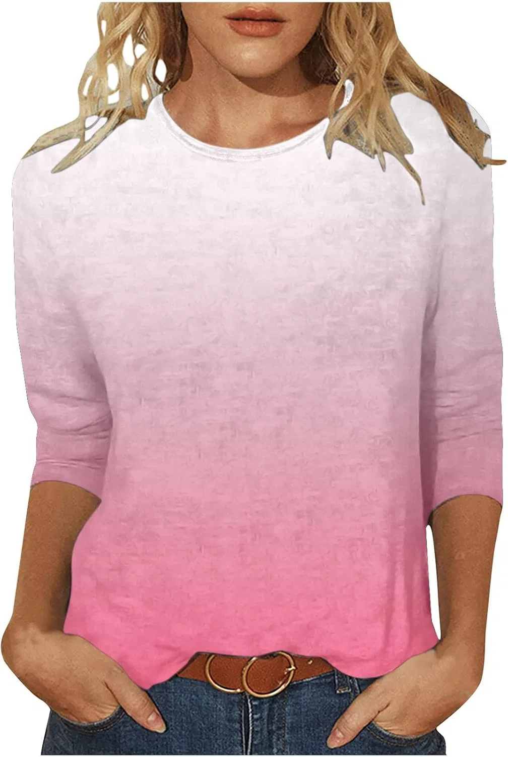 Женская футболка с 3/4 рукавом Tie Dye, Pink