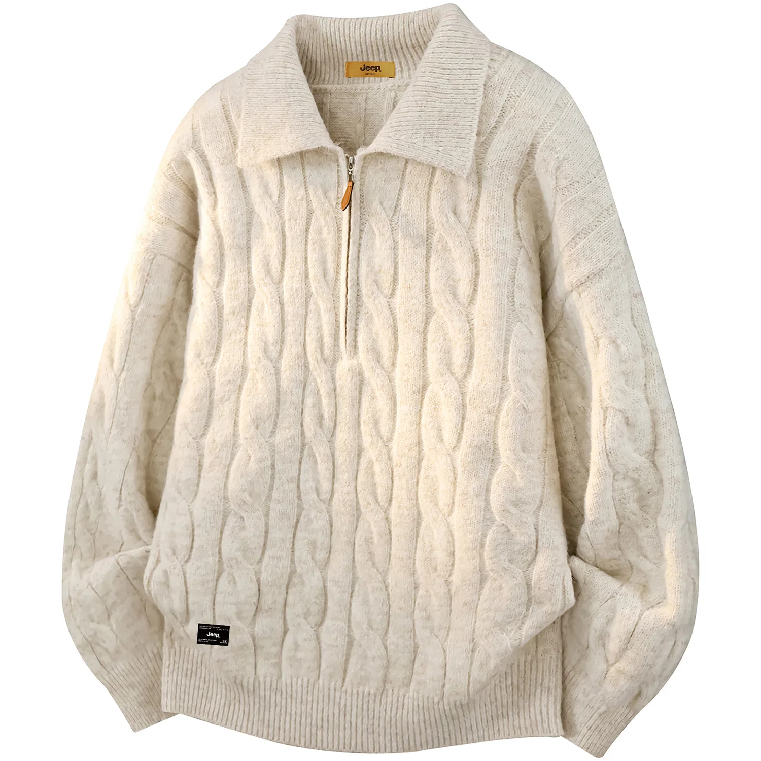 Детский свитер с отложным воротником Jeep Classic Collection, White Apricot