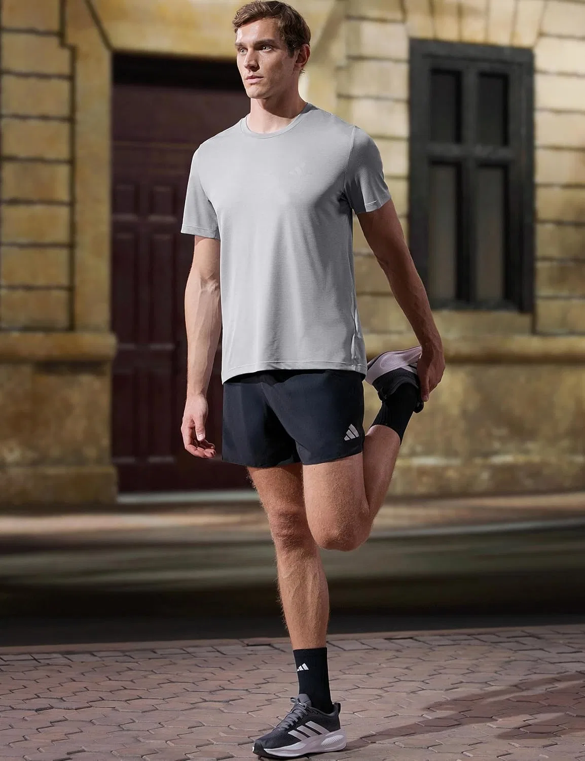 Мужская беговая футболка Adi365 Essentials adidas, Medium Grey Heather — фото 3