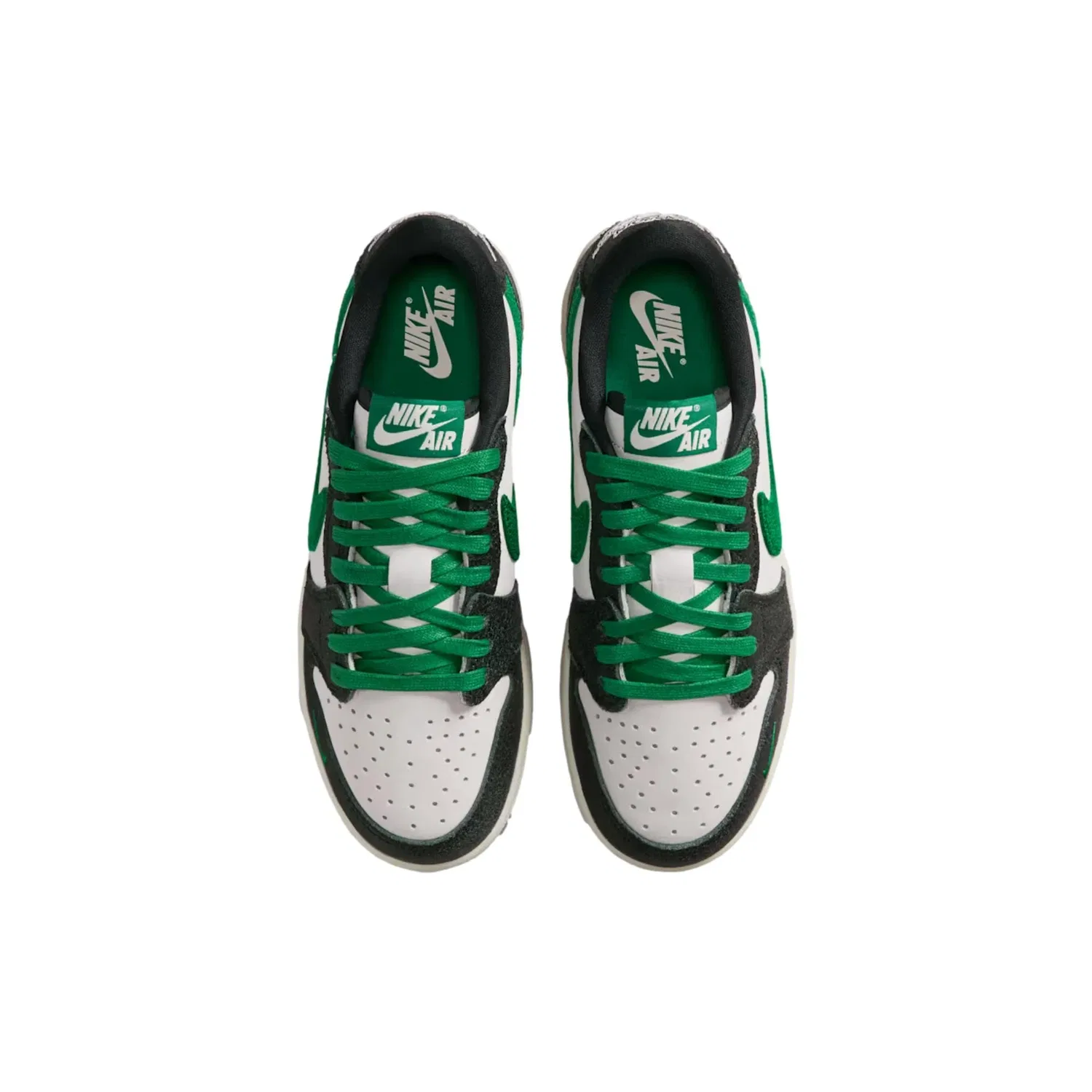 Детские кроссовки Nike Air Jordan 1 Retro Low OG Phantom / Pine Green - Black IR2300-030 Grade-School, White — фото 3